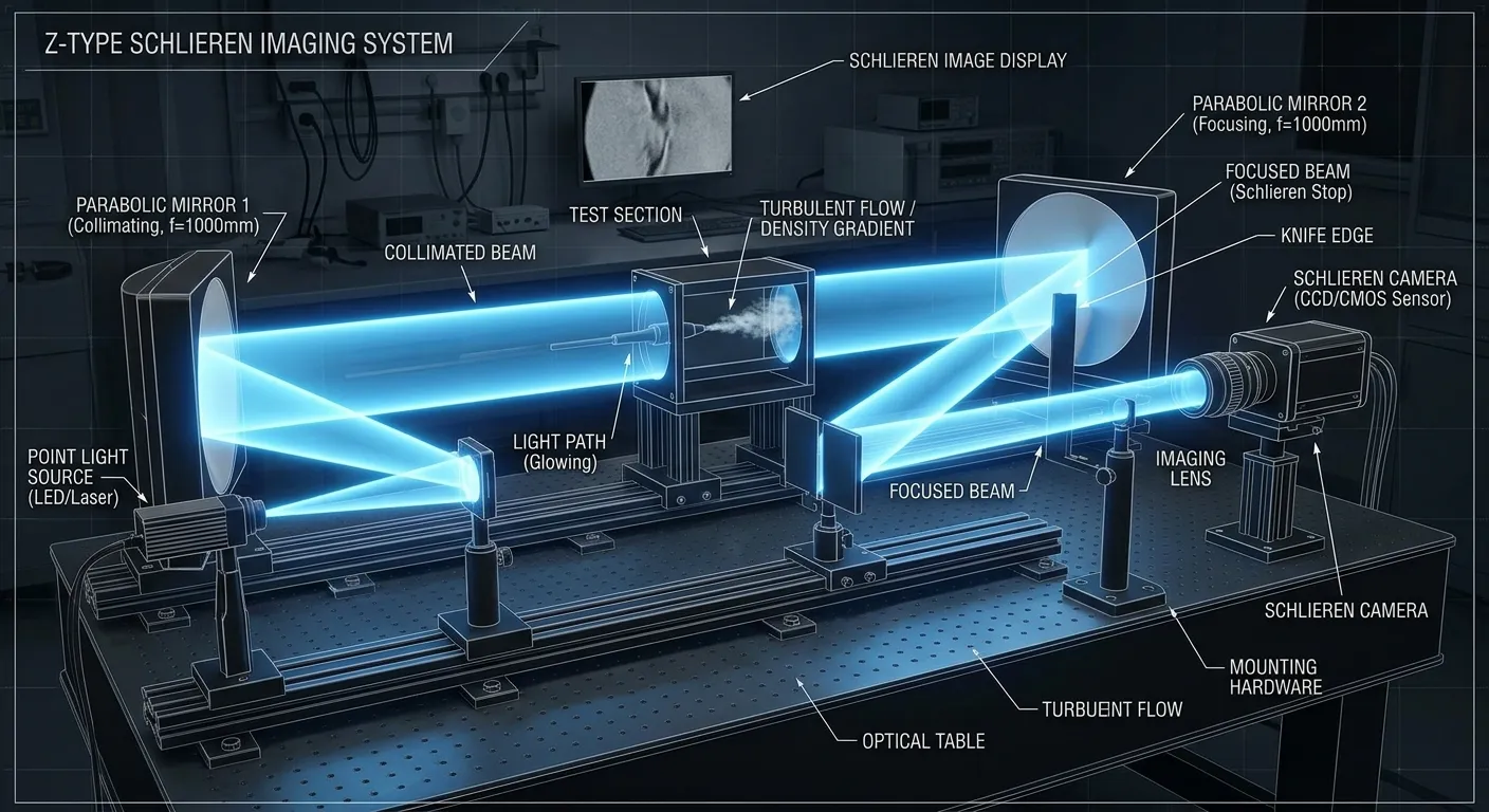 Z-type Schlieren optical configuration diagram