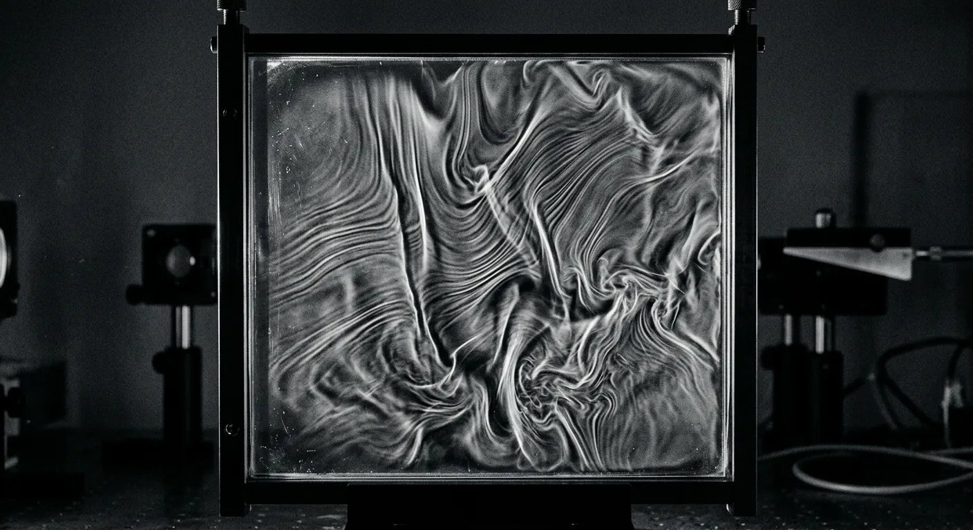 Schlieren image showing internal striae in glass